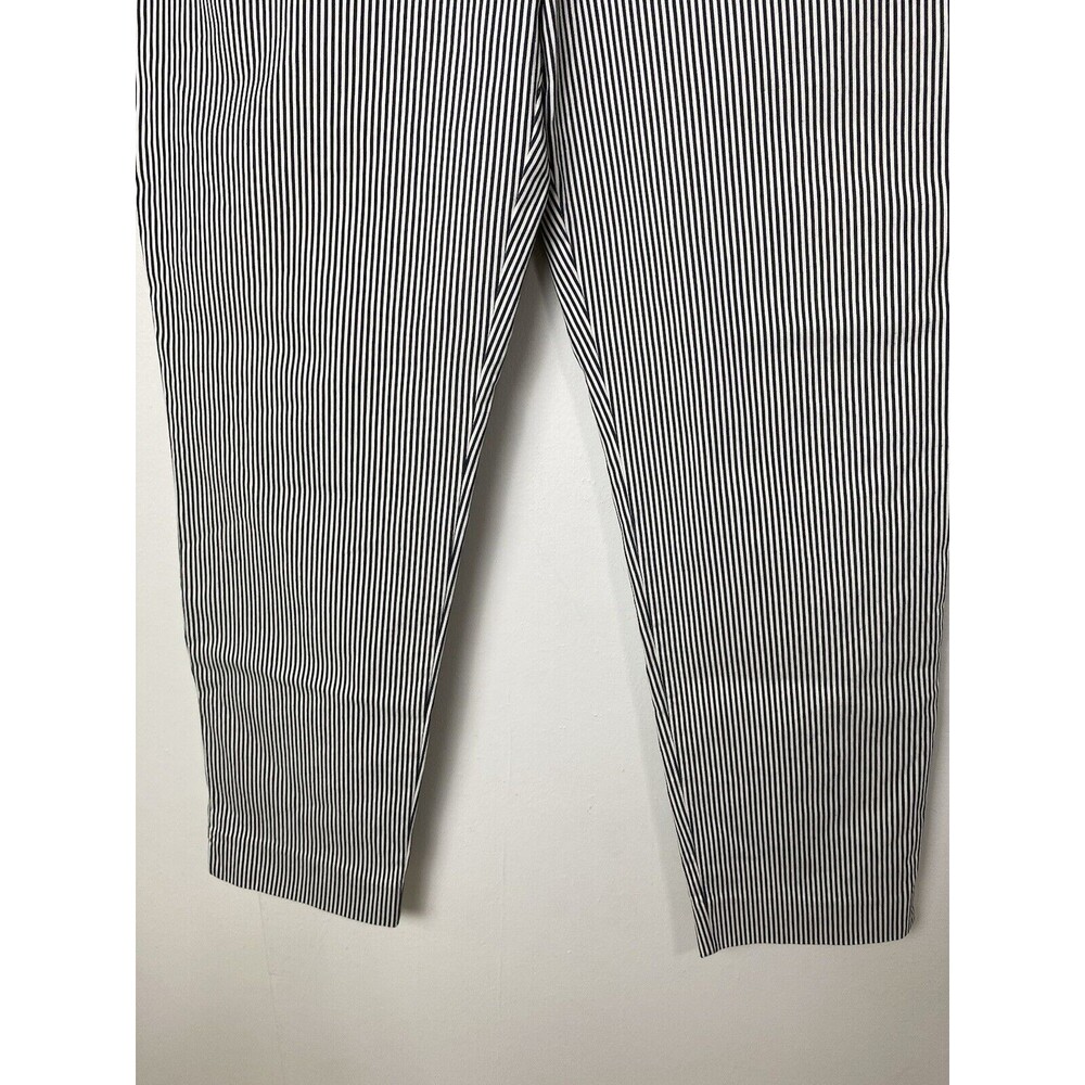 Chico's Dress Pants Women's Size 2R 12 L Navy Blue White Pinstripe  Stretch - Picture 12 of 14